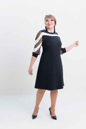 Rochie T101 alb/negru [0]