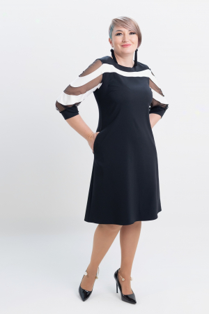 Rochie T101 alb/negru [3]