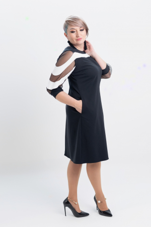 Rochie T101 alb/negru [5]