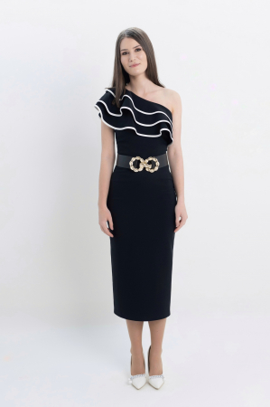 Rochie T108 alb/negru [1]