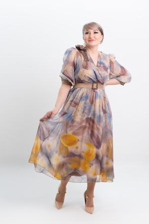 Rochie T111 imprimat bej [6]