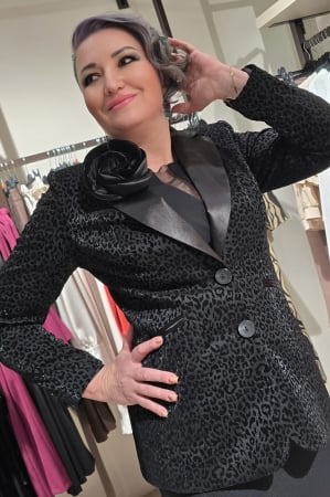 Sacouri dama - Sacou 538 negru Fany Lux
