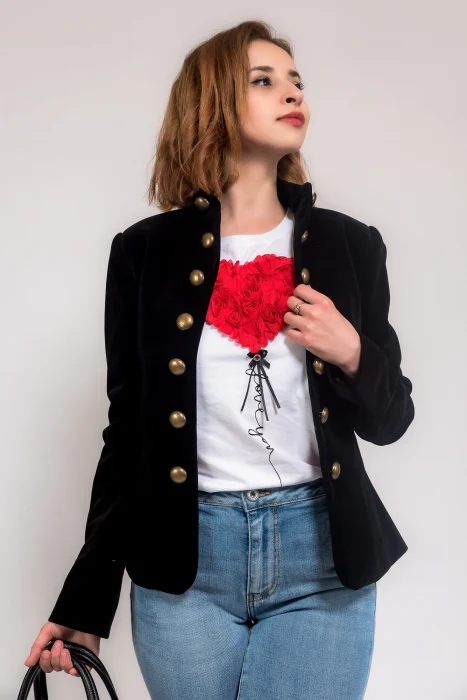 Sacouri dama - Sacou 937 catifea neagra Effect