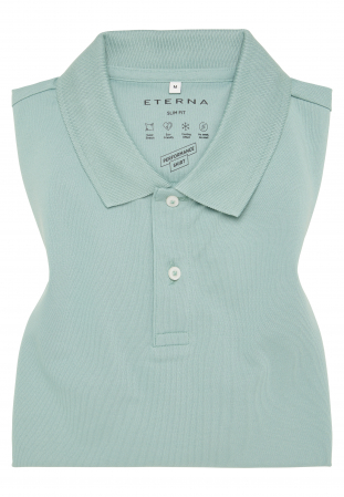 Tricou polo verde, slim fit, din amestec de bumbac, model 2225/43 G16P Eterna [2]