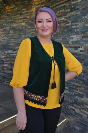 Veste dama - Vesta 416 verde catifea Anesia