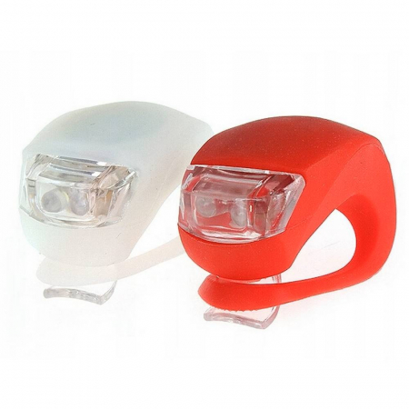 Lanterne/Accesorii - Set 2 lampi din silicon cu LED alb-rosu