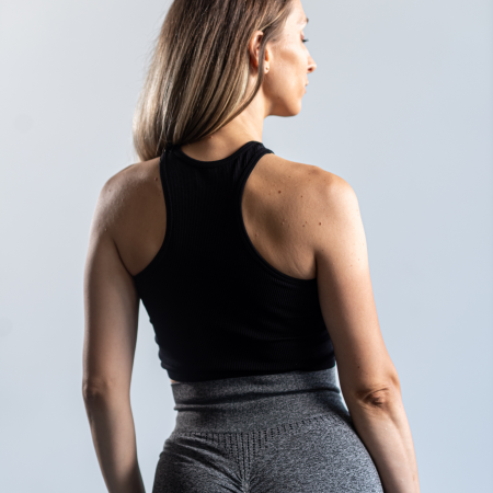 Topuri - Top sport casual Black pentru femei