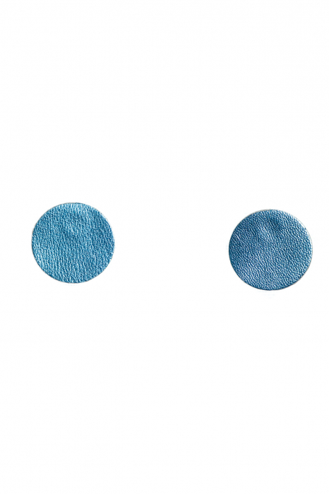 Cercei Cerc (2.5 cm) - Albastru Sidefat [2]