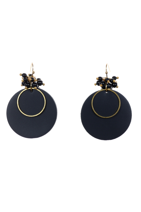 Cercei Cerc (3.5 cm) - Negru [2]
