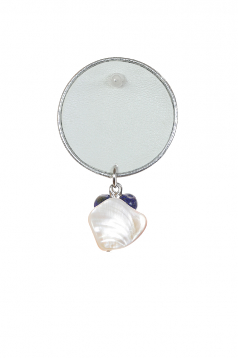 Cercei pictati manual - Coral albastru + Lapis Lazuli [4]