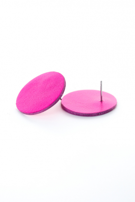 Cercei cerc(2,5cm) - Fuchsia metalic [2]