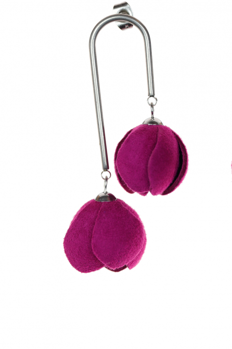 Cercei din piele - Mov [2]