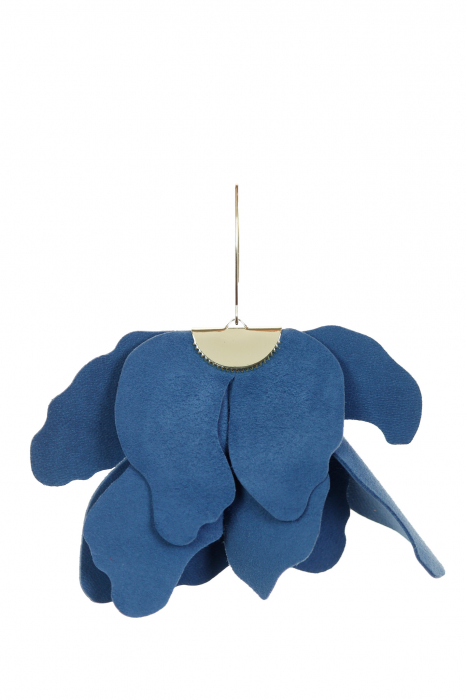 Cercei floare mare - Albastru Navy [2]
