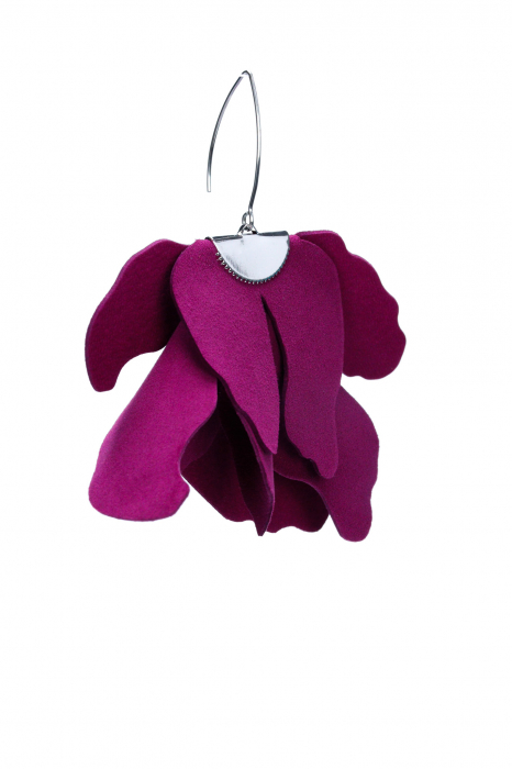 Cercei floare mare - Plum Caspia [5]