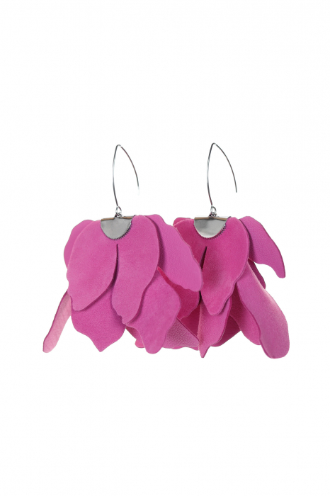 Cercei floare mare - Barbie Pink [2]