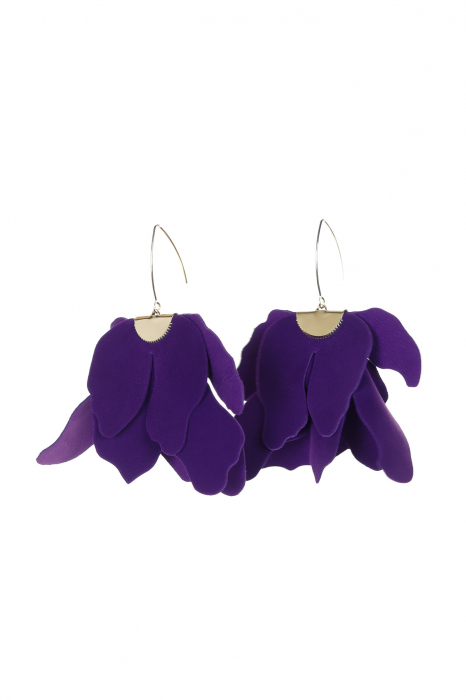Cercei floare mare - Violet intens [2]