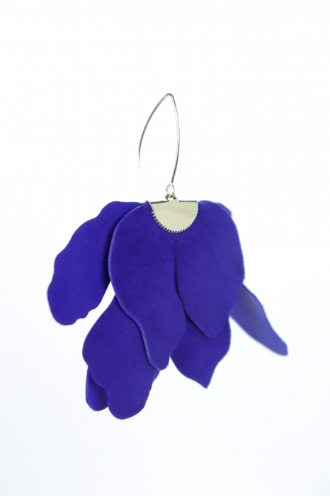 Cercei floare mare - Indigo [5]
