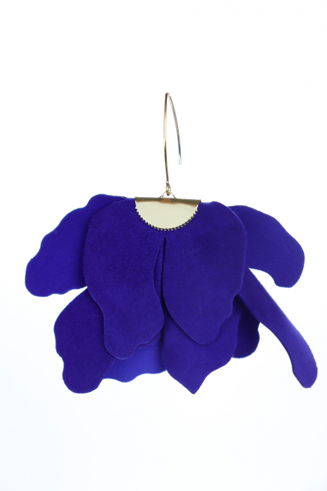 Cercei floare mare - Indigo [3]