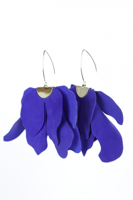 Cercei floare mare - Indigo [2]