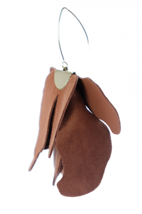 Cercei floare mare - Mocha mousse [4]