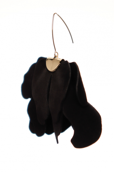 Cercei floare mare - Negru [3]