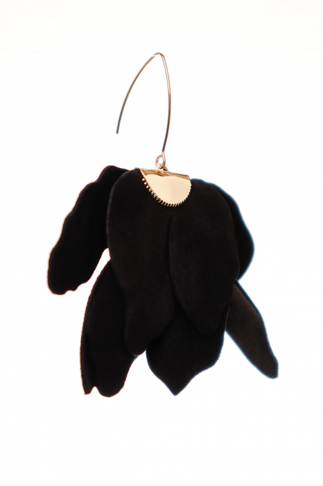 Cercei floare mare - Negru [4]