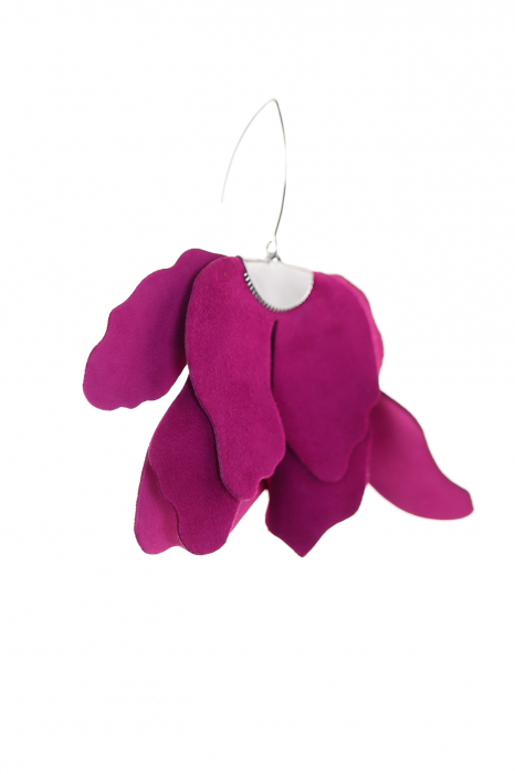 Cercei floare mare - Magenta [5]
