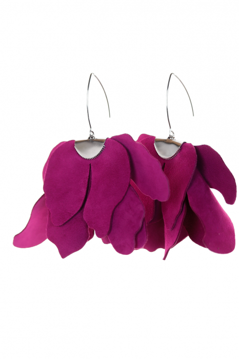 Cercei floare mare - Magenta [2]