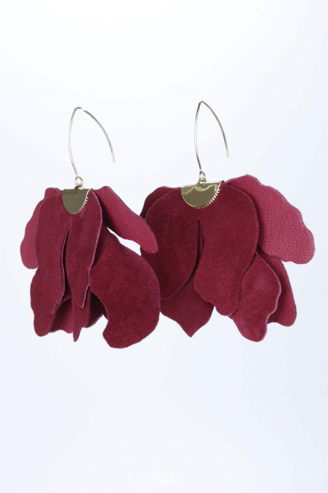 Cercei floare mare - Grena / Burgundy [3]