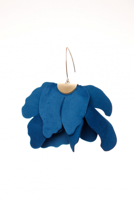 Cercei floare mare - Jeans Blue [3]