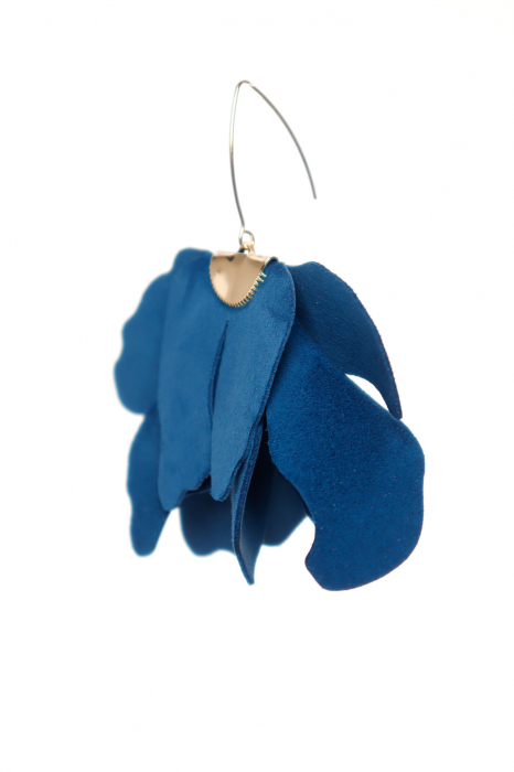 Cercei floare mare - Jeans Blue [4]