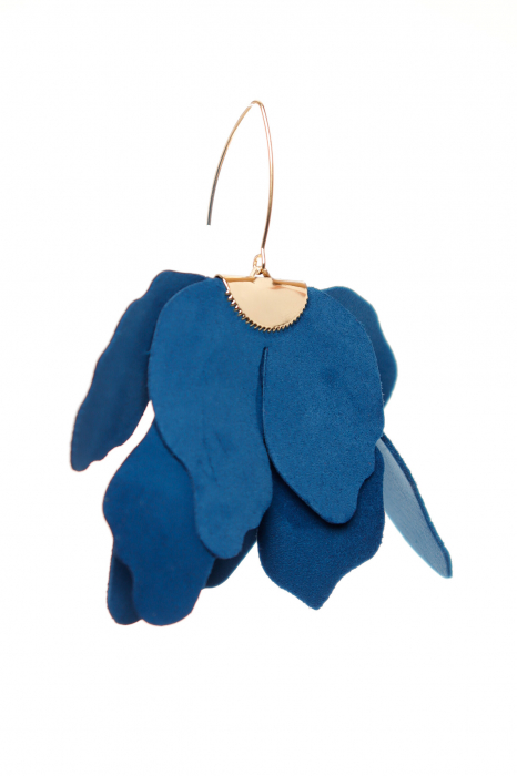 Cercei floare mare - Jeans Blue [5]