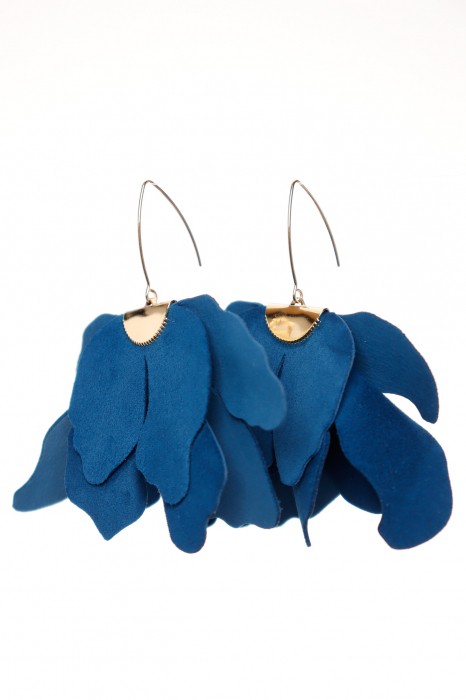 Cercei floare mare - Jeans Blue [2]