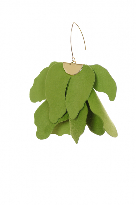 Cercei floare mare - Verde lime [6]