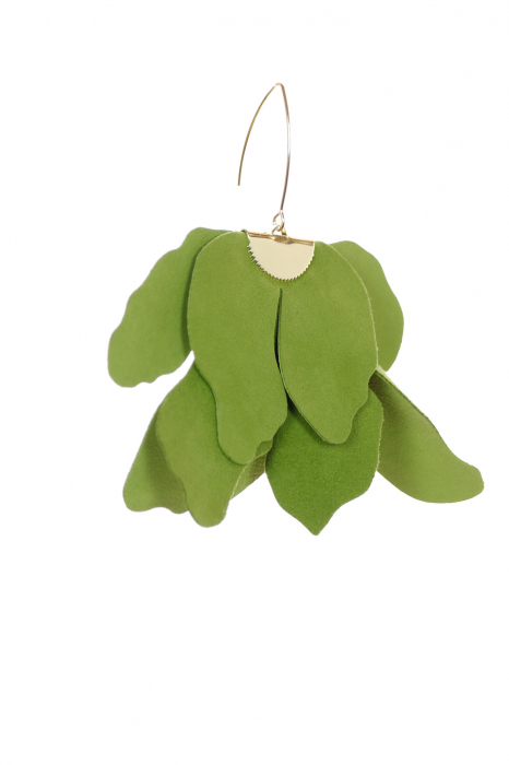 Cercei floare mare - Verde lime [7]