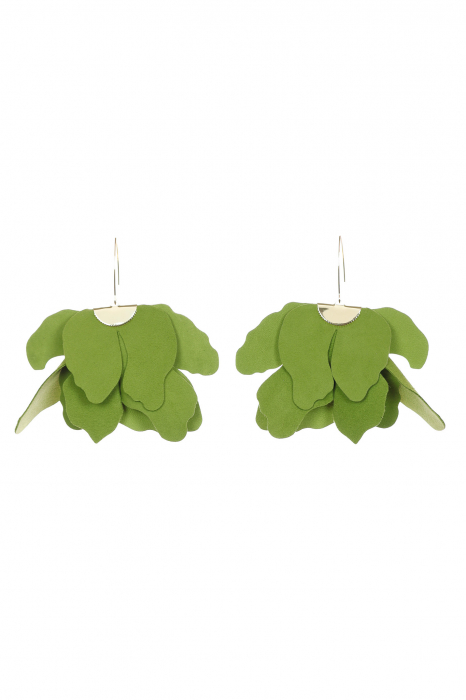 Cercei floare mare - Verde lime [3]