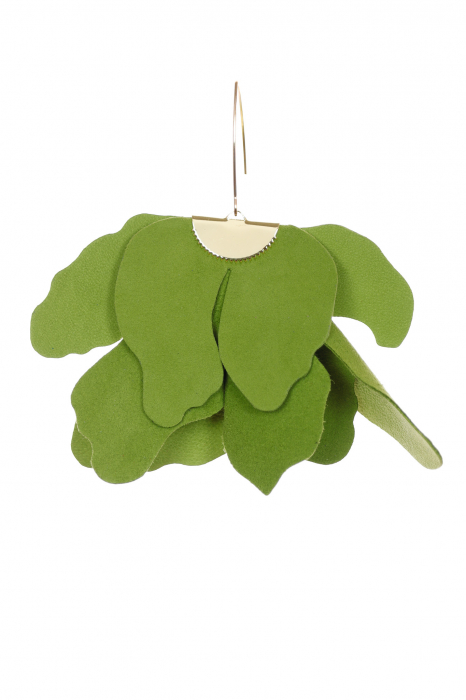 Cercei floare mare - Verde lime [5]
