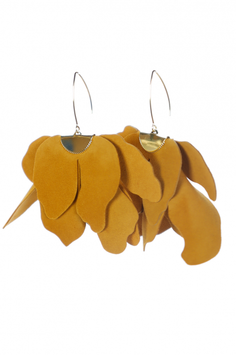 Cercei floare mare - Galben Saffron [2]