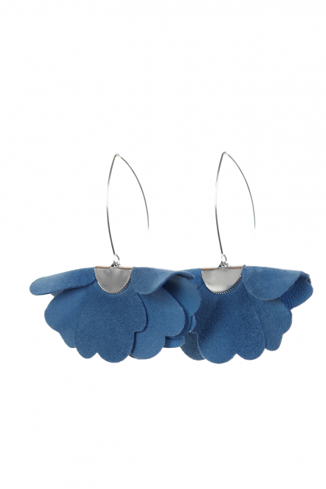 Cercei Floare mica - Albastru Navy [4]