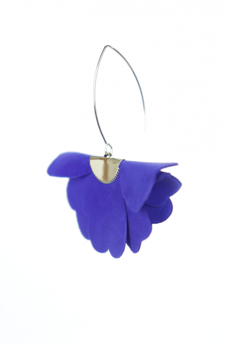Cercei floare mica - Indigo [4]