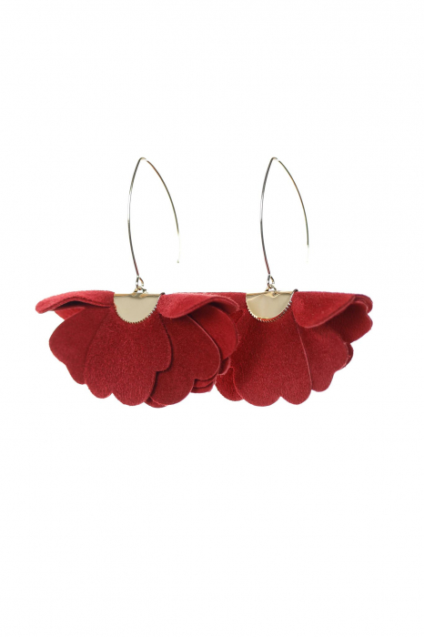 Cercei floare mica - Rosu burgundy [2]