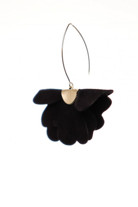 Cercei floare mica - Negru [4]