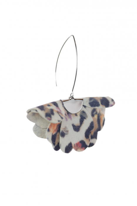 Cercei floare mica - Animal print colorat [7]