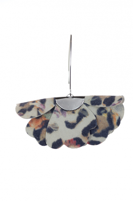 Cercei floare mica - Animal print colorat [5]