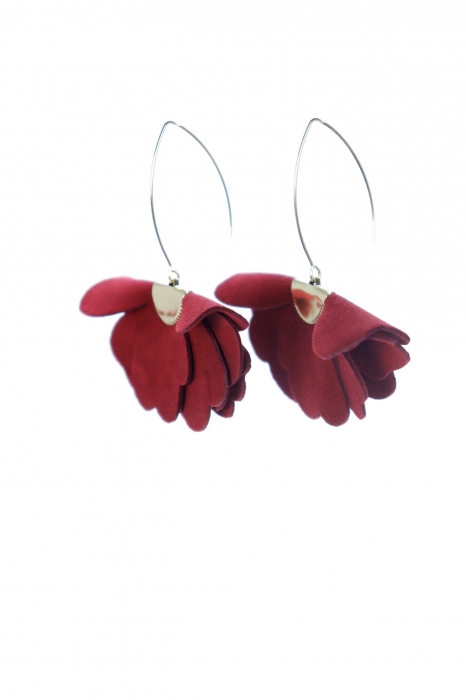 Cercei floare mica - Cherry wine [2]