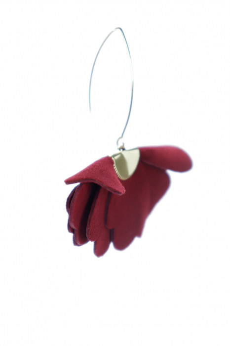 Cercei floare mica - Cherry wine [5]
