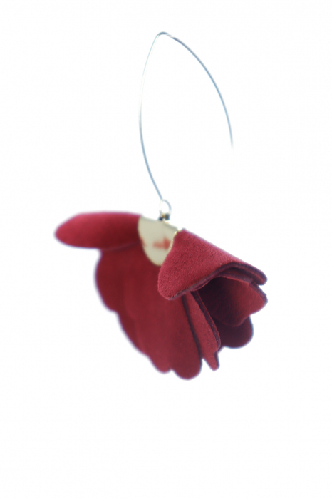 Cercei floare mica - Cherry wine [4]