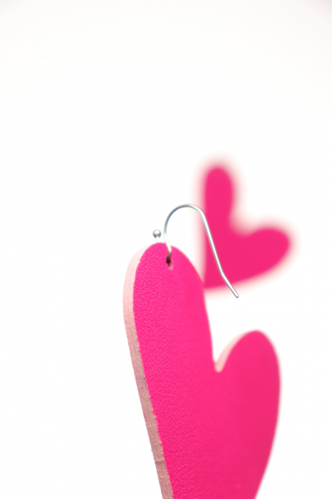 Cercei inima - Fuchsia neon [4]