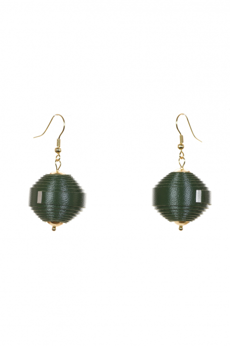 Cercei Leatherbonbon - Verde padure [2]
