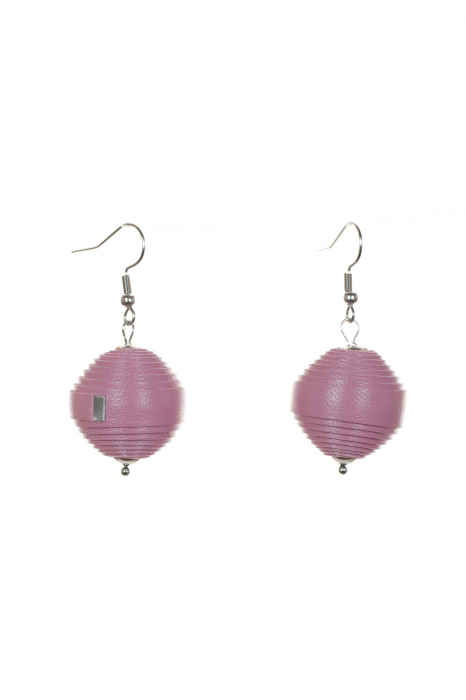 Cercei Leatherbonbon - Roz inchis [2]